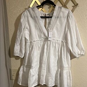 Charlie Paige White Puff Sleeve Blouse